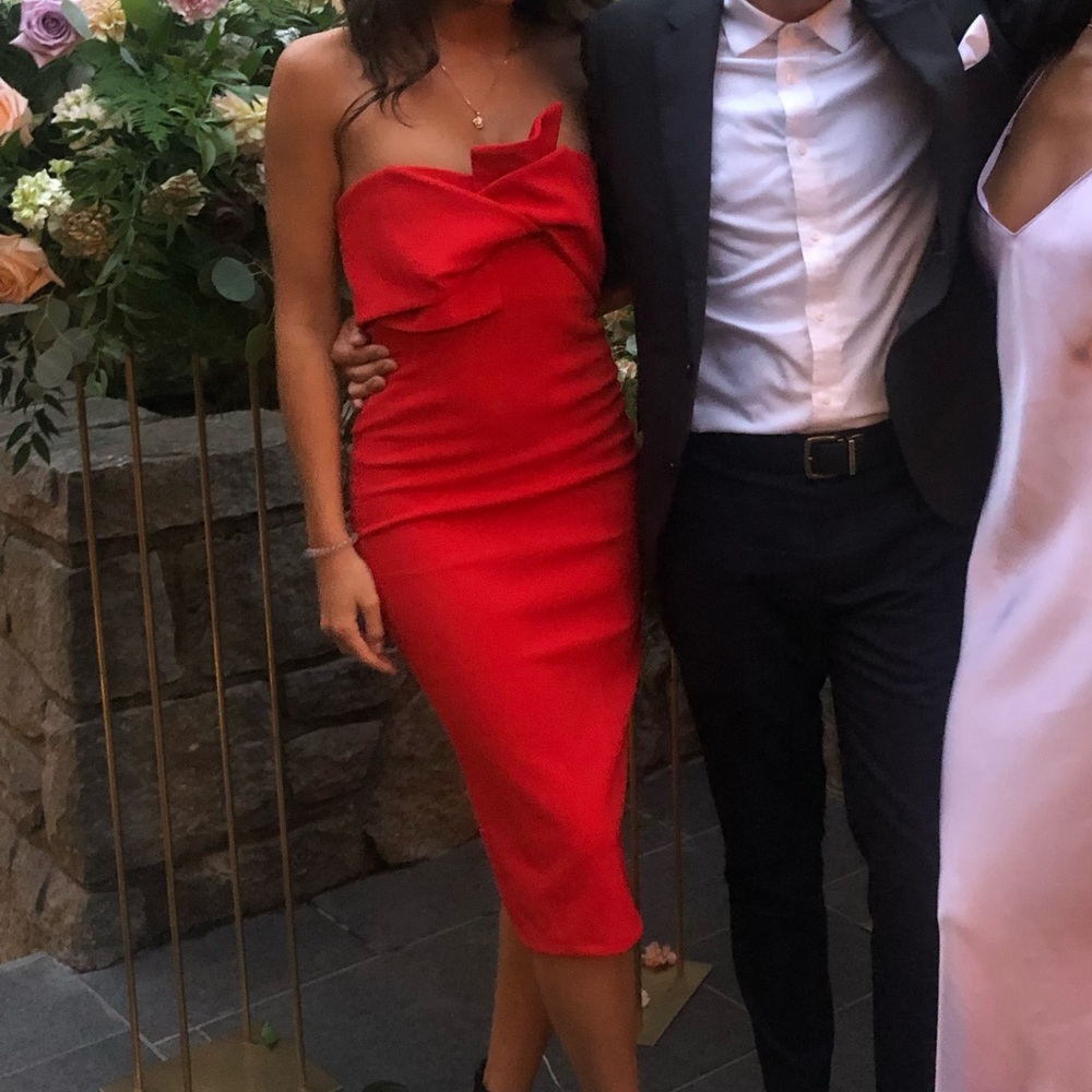 Classic red midi Topshop dress